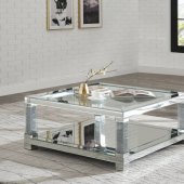 Noralie Coffee Table 87995 in Mirror by Acme w/Options