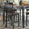 Black & Warm Cherry Finish Counter Height 7Pc Dining Set