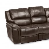 Dawson Power Reclining Sofa Set in Brown Leather Match