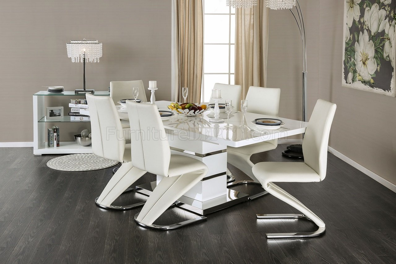 Midvale Dining Room 7Pc Set CM3650T in White - Click Image to Close