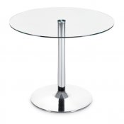 Round Clear Glass Top Contemporary Dining Table