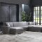 Cream Leatherette Modern Sectional Sofa w/Optional Ottoman