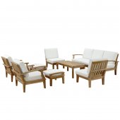 Marina Outdoor Patio Sofa 10Pc Set in Solid Wood by Modway