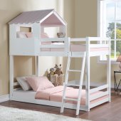 Solenne Bunk Bed BD00705 in White & Pink by Acme