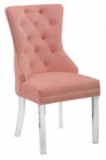 Casanova Dining Chair Set of 2 in Pink Velvet