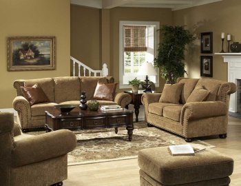 Floral Chenille Stylish Living Room Sofa & Loveseat Set [HES-9886-Presley]
