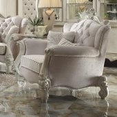 Versailles Chair 52107 in Ivory Fabric by Acme w/Options