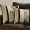 Brown Fabric Casual Sofa & Loveseat Set w/Plush Flared Arms