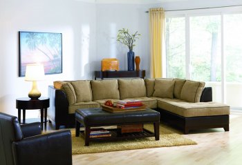 Beige Chenille Fabric Contemporary Sectional Sofa W/Vinyl Base [CRSS-319-500871]