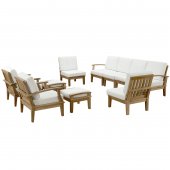 Marina Outdoor Patio 10Pc Set in Natural Solid Wood by Modway