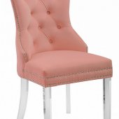 Casanova Dining Chair Set of 2 in Pink Velvet