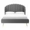 Lana Upholstered Platform Queen Bed in Gray Velvet by Modway
