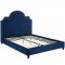 Primrose Upholstered Platform Queen Bed in Navy Velvet by Modway