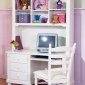 Pottery 875W Writing Desk w/Hutch in White by Homelegance