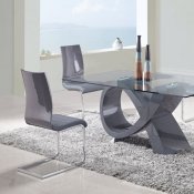 D989 Dining Table w/Glass Top & Grey Base by Global w/Options