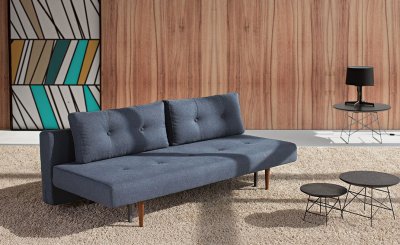 Recast Sofa Bed in Nist Blue Fabric by Innovation