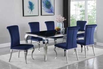 Carone Dinette Set 5Pc 115071 in Glass & Steel w/Options [CRDS-115071 Carone]