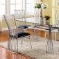 Glass Top & Silver Tone Metal Base Dining Table w/Options