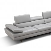 Aurora Sectional Sofa in Light Grey Premium Leather by J&M