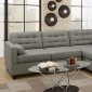F7564 Reversible Sectional Sofa in Grey Fabric by Poundex