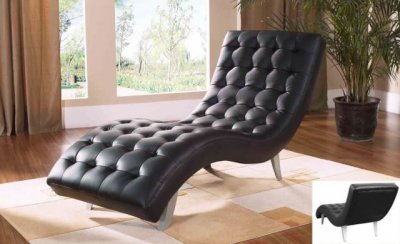 Black, Beige, Brown, Red or White Leatherette Chaise Lounge