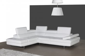 A761 Snow White Leather Sectional Sofa by J&M [JMSS-A761 Snow White]