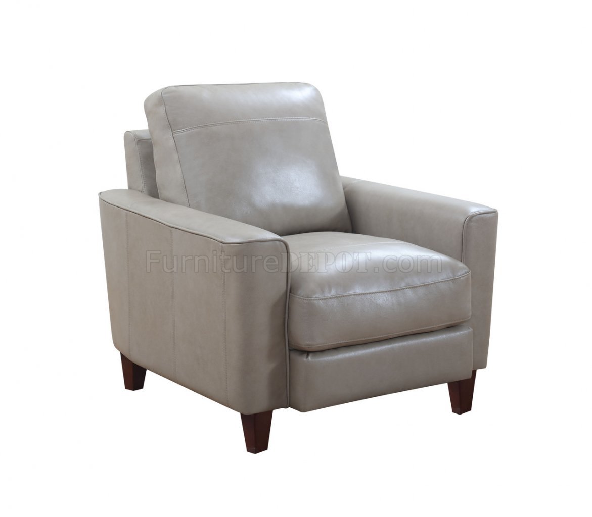 York Chair In Taupe Leather By Beverly, Taupe Leather Chair