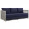 Aura Outdoor Patio Sofa 2923 in Gray & Navy by Modway w/Options