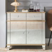 Osma Console Table 97432 in Mirror & Gold by Acme