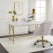 Lightmane Desk 92660 White High Gloss & Gold by Acme w/Options