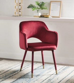 Applewood Accent Chair 59850 Set of 2 Bordeaux-Red Velvet - Acme