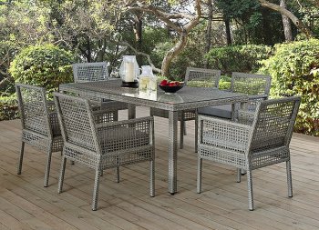 Aura Outdoor Patio Dining Set 5Pc in Gray by Modway w/Options [MWOUT-EEI-2921-GRY Aura]