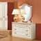 Stone Lacquer Finish Charming Bedroom Set W/Crafted Crowns
