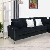 LCL-019 Sectional Sofa in Black Velvet