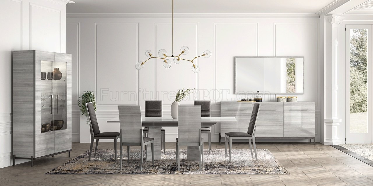 Mia Dining Table in Silver Gray by ESF w/Options - Click Image to Close
