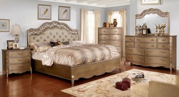 Capella Bedroom CM7442 in Brushed Gold w/Options [FABS-CM7442-Capella]