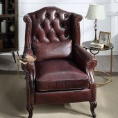 Pino Accent Chair AC02994 Vintage Brown Top Grain Leather - Acme
