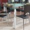 Triangle Glass Top Modern Dining Table w/Optional Black Chairs