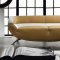 Two-Tone Light Brown & Beige Leather 3PC Retro Style Living Room