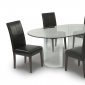 Clear Glass Oval Top Modern Dining Table w/Optional Chairs