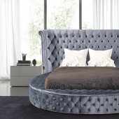 LCL-B04 Upholstered Bed in Gray Velvet