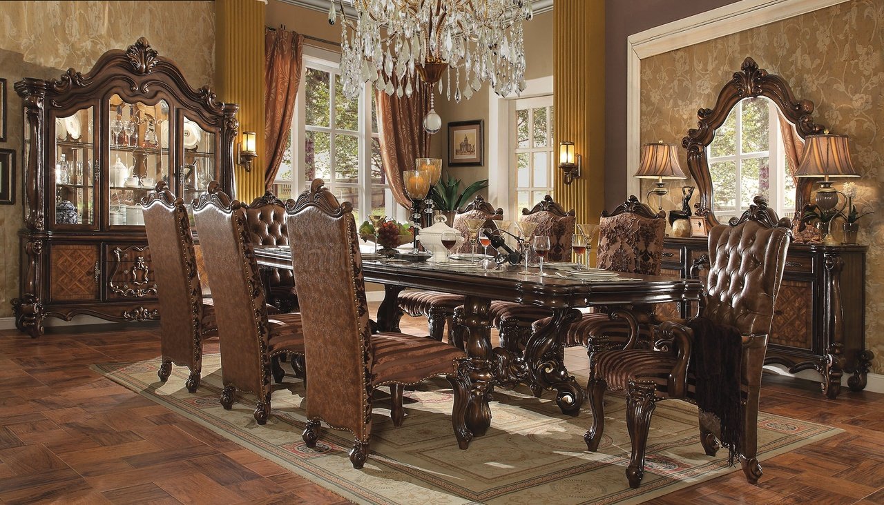 Versailles Dining Table 61100 in Cherry Oak by Acme w/Options - Click Image to Close
