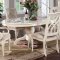 White Finish Traditional 5Pc Dining Set w/Options