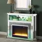 Noralie Fireplace w/LED AC00508 in Mirrored by Acme