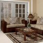 Two Toned Micro Suede Fabric Contemporary Living Room
