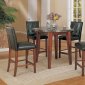 Round Faux Marble Top 5Pc Modern Counter Height Dining Set