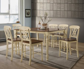 Dylan 70430 5Pc Counter Ht Dining Set in Buttermilk & Oak - Acme [AMDS-70430-Dylan]
