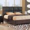 5 Piece Wenge Bedroom Set With Leather Upholstered Headboard