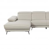 Mercer Sectional Sofa in Smoke Taupe Leather by Beverly Hills