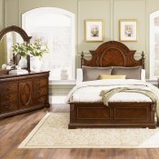 Cognac Finish Traditional Poster Bed w/Optional Case Goods